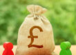 "Pound sterling symbol on a money bag, with wooden human counters either side of it" How much does divorce cost in 2023. Family First Solicitors